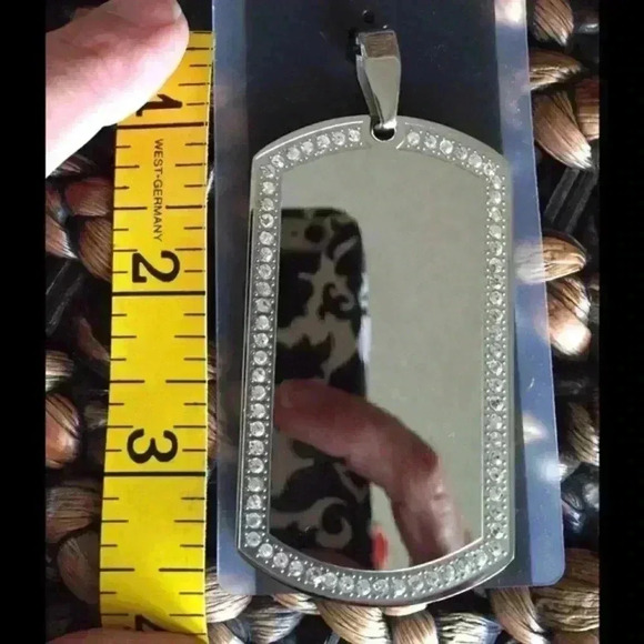 Mirrored Finish Stainless Engraveable ID Tag - Picture 2 of 2